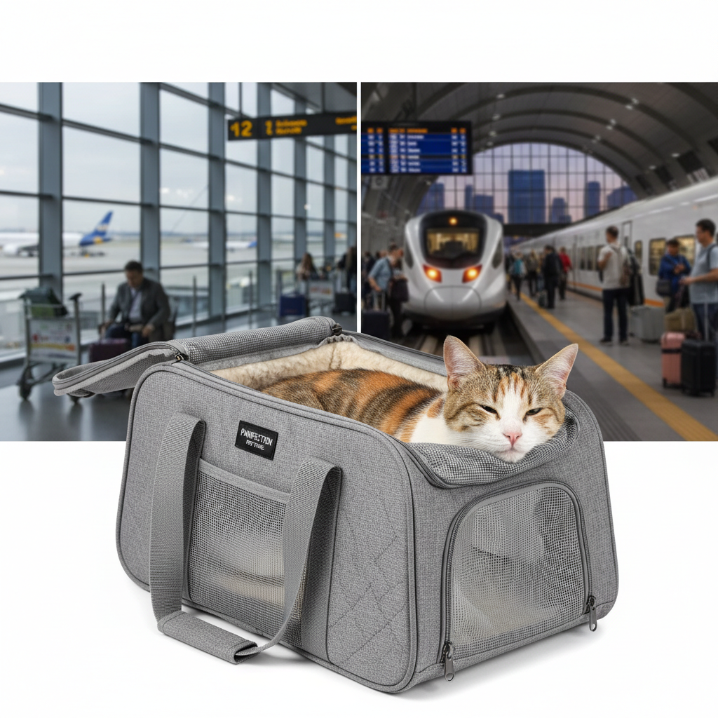 Sac de transport pliable pour chat et petit chien - voyage confortable
