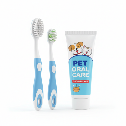 Kit brosse à dents et dentifrice pour chien et chat